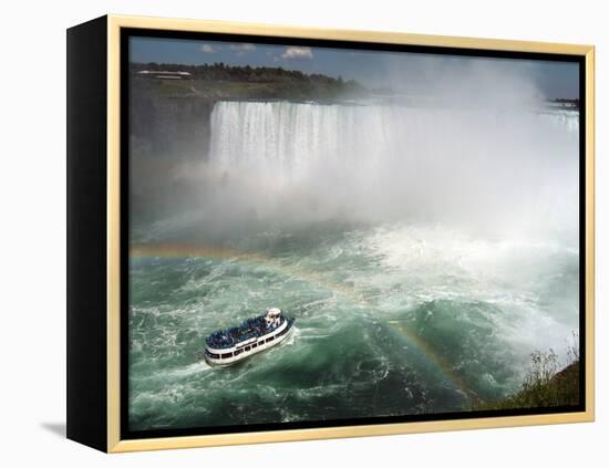 Maid of the Mist Boat Ride, at the Base of Niagara Falls, Canadian Side, Ontario, Canada-Ethel Davies-Framed Premier Image Canvas