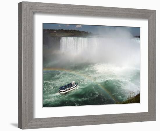 Maid of the Mist Boat Ride, at the Base of Niagara Falls, Canadian Side, Ontario, Canada-Ethel Davies-Framed Photographic Print