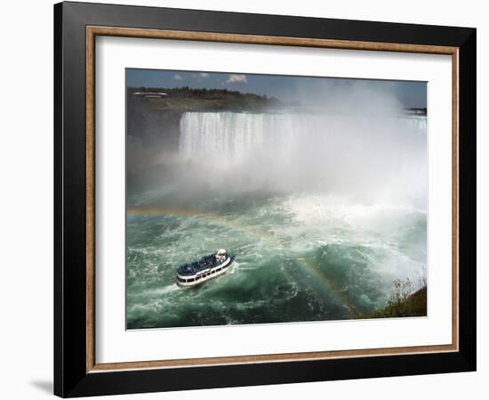 Maid of the Mist Boat Ride, at the Base of Niagara Falls, Canadian Side, Ontario, Canada-Ethel Davies-Framed Photographic Print