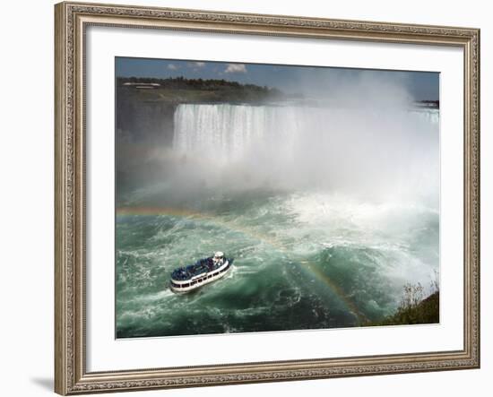 Maid of the Mist Boat Ride, at the Base of Niagara Falls, Canadian Side, Ontario, Canada-Ethel Davies-Framed Photographic Print