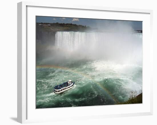 Maid of the Mist Boat Ride, at the Base of Niagara Falls, Canadian Side, Ontario, Canada-Ethel Davies-Framed Photographic Print