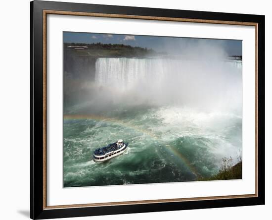 Maid of the Mist Boat Ride, at the Base of Niagara Falls, Canadian Side, Ontario, Canada-Ethel Davies-Framed Photographic Print