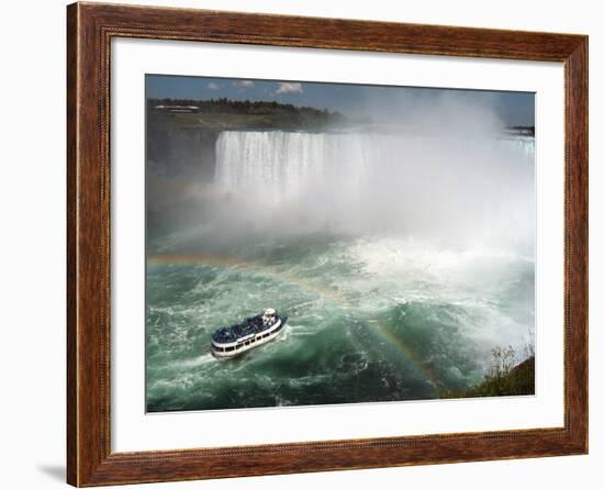 Maid of the Mist Boat Ride, at the Base of Niagara Falls, Canadian Side, Ontario, Canada-Ethel Davies-Framed Photographic Print