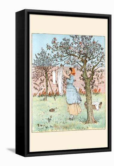 Maid Was in the Garden Hanging Out the Clothes-Randolph Caldecott-Framed Stretched Canvas