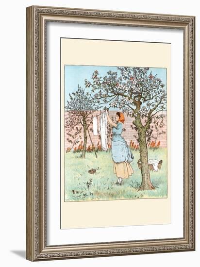 Maid Was in the Garden Hanging Out the Clothes-Randolph Caldecott-Framed Art Print