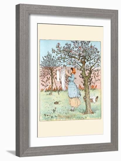 Maid Was in the Garden Hanging Out the Clothes-Randolph Caldecott-Framed Art Print