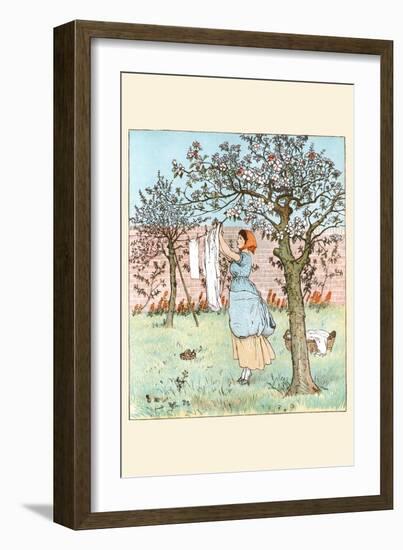 Maid Was in the Garden Hanging Out the Clothes-Randolph Caldecott-Framed Art Print