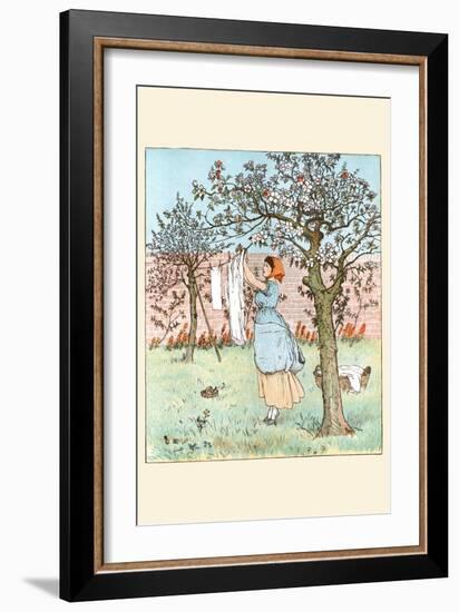 Maid Was in the Garden Hanging Out the Clothes-Randolph Caldecott-Framed Art Print