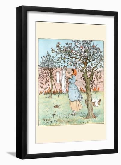 Maid Was in the Garden Hanging Out the Clothes-Randolph Caldecott-Framed Art Print