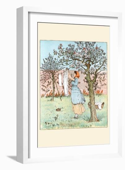 Maid Was in the Garden Hanging Out the Clothes-Randolph Caldecott-Framed Art Print