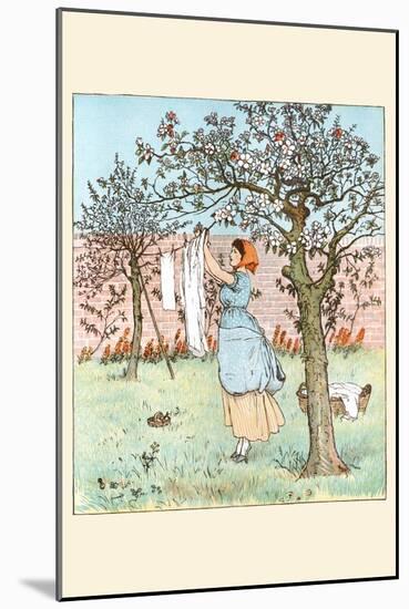 Maid Was in the Garden Hanging Out the Clothes-Randolph Caldecott-Mounted Art Print