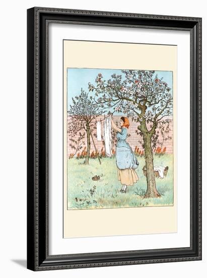 Maid Was in the Garden Hanging Out the Clothes-Randolph Caldecott-Framed Art Print