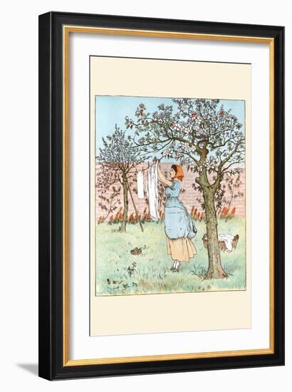 Maid Was in the Garden Hanging Out the Clothes-Randolph Caldecott-Framed Art Print