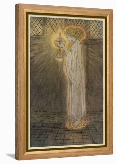 Maiden and Grail-Arthur Rackham-Framed Stretched Canvas