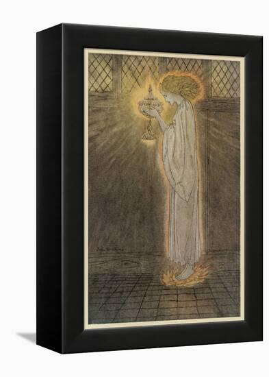Maiden and Grail-Arthur Rackham-Framed Stretched Canvas