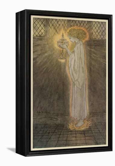 Maiden and Grail-Arthur Rackham-Framed Stretched Canvas