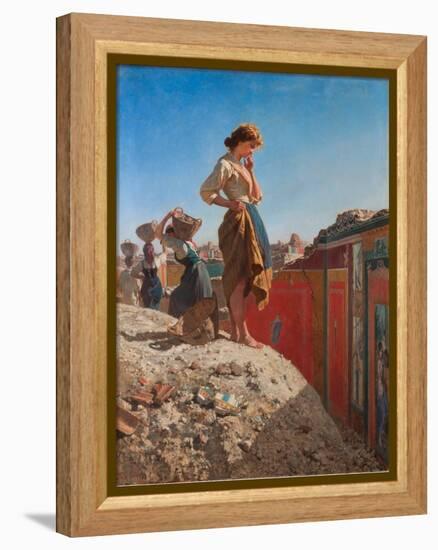Maiden in the Excavations of Pompeii-Filippo Palizzi-Framed Premier Image Canvas