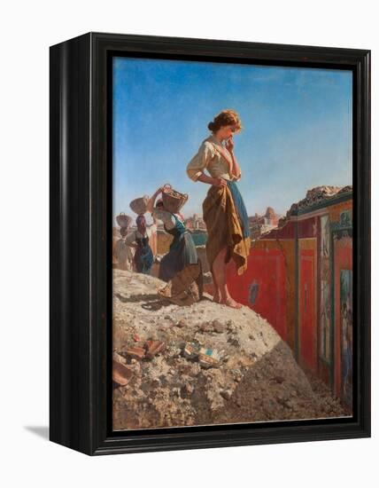 Maiden in the Excavations of Pompeii-Filippo Palizzi-Framed Premier Image Canvas