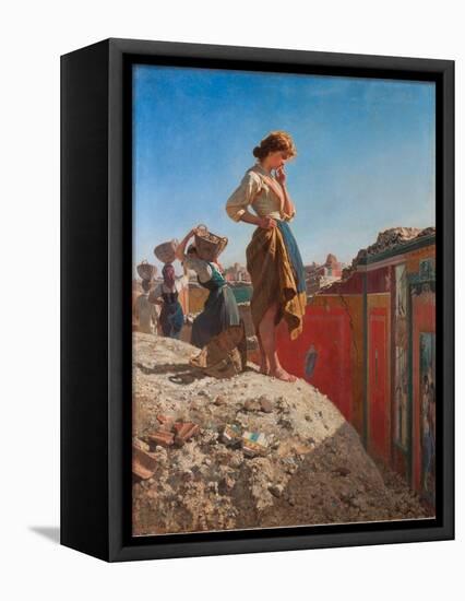 Maiden in the Excavations of Pompeii-Filippo Palizzi-Framed Premier Image Canvas