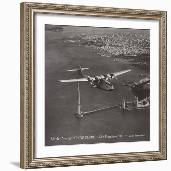 Maiden Voyage, China Clipper, San Francisco, California 1935-Clyde Sunderland-Framed Art Print