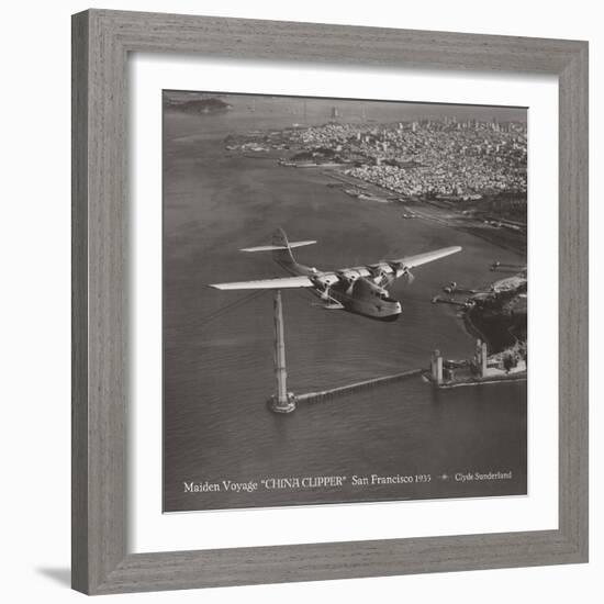 Maiden Voyage, China Clipper, San Francisco, California 1935-Clyde Sunderland-Framed Art Print