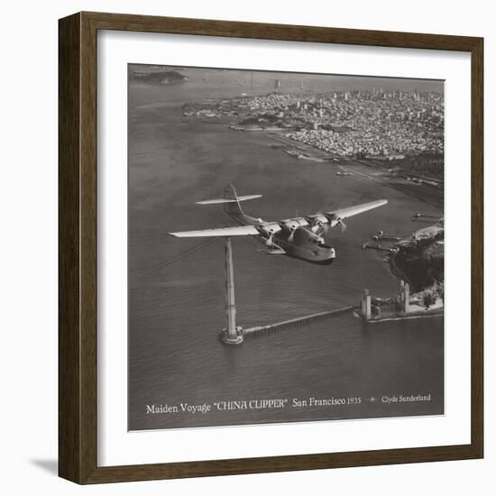 Maiden Voyage, China Clipper, San Francisco, California 1935-Clyde Sunderland-Framed Art Print