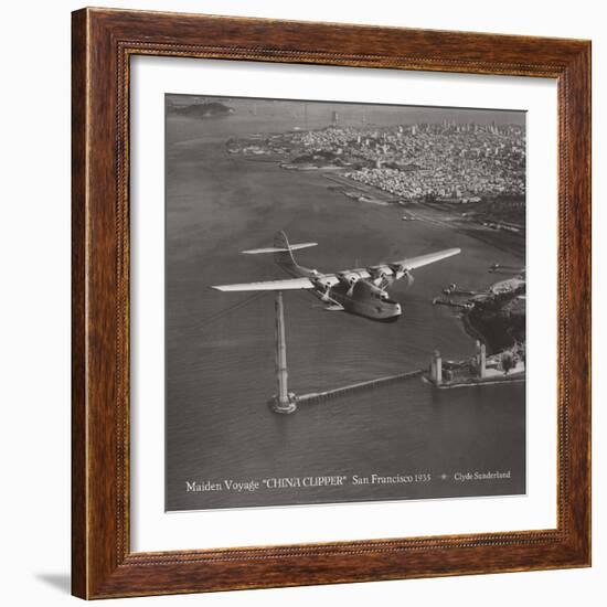 Maiden Voyage, China Clipper, San Francisco, California 1935-Clyde Sunderland-Framed Art Print