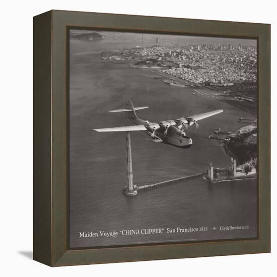 Maiden Voyage, China Clipper, San Francisco, California 1935-Clyde Sunderland-Framed Stretched Canvas