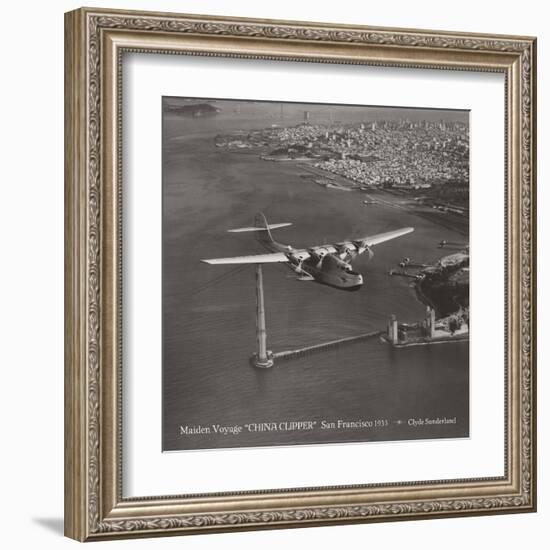 Maiden Voyage, China Clipper, San Francisco, California 1935-Clyde Sunderland-Framed Art Print