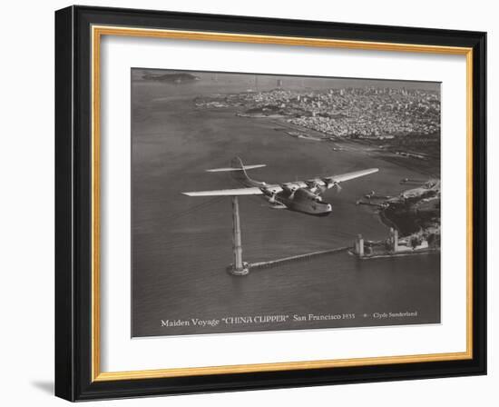 Maiden Voyage, China Clipper, San Francisco, California 1935-Clyde Sunderland-Framed Art Print