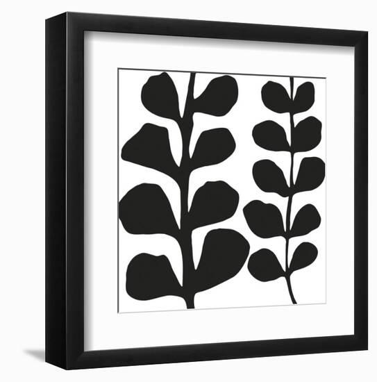 Maidenhair (black on white)-Denise Duplock-Framed Art Print