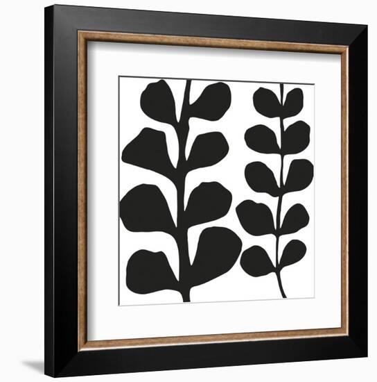 Maidenhair (black on white)-Denise Duplock-Framed Art Print