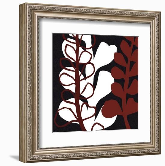 Maidenhair on Black Ground-Denise Duplock-Framed Art Print