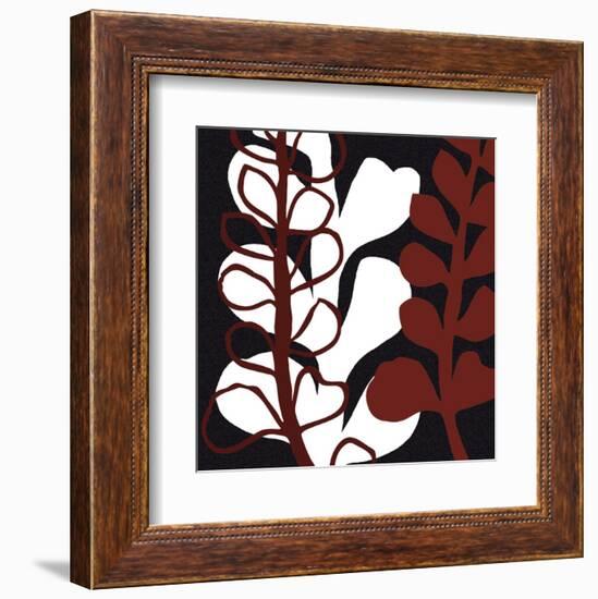 Maidenhair on Black Ground-Denise Duplock-Framed Art Print