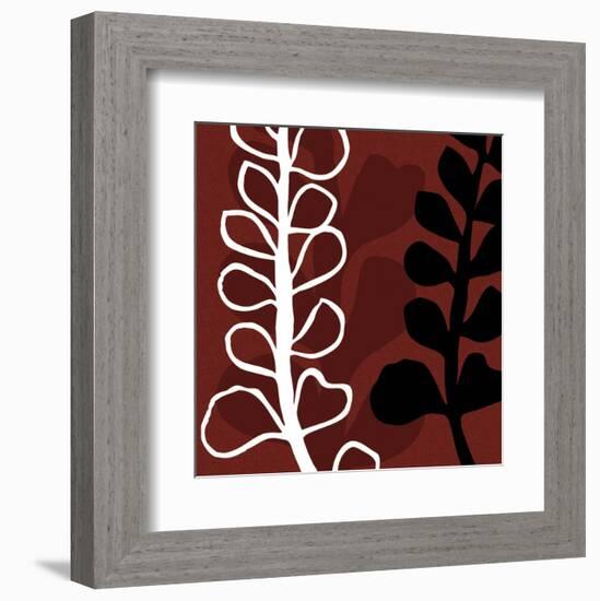 Maidenhair on Red Ground-Denise Duplock-Framed Art Print