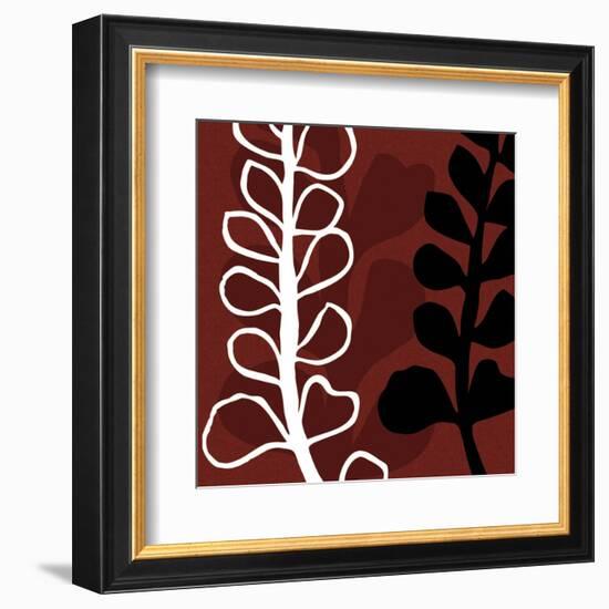 Maidenhair on Red Ground-Denise Duplock-Framed Art Print