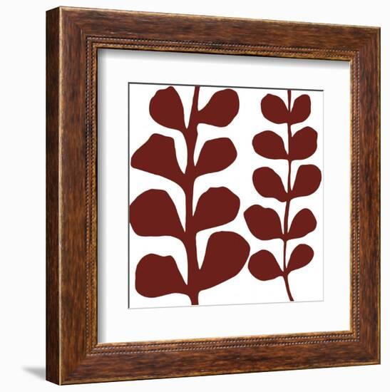 Maidenhair (red on white)-Denise Duplock-Framed Art Print