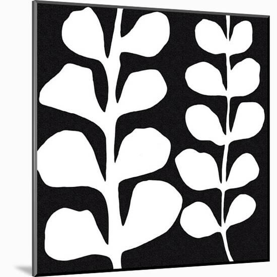 Maidenhair (white on black)-Denise Duplock-Mounted Giclee Print