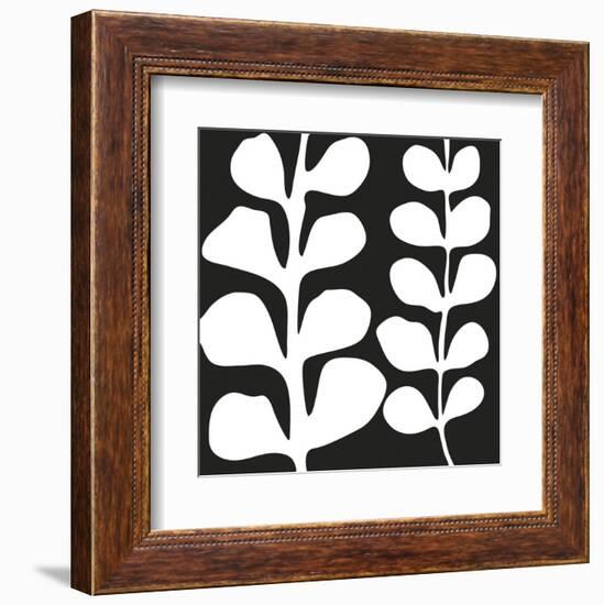 Maidenhair (white on black)-Denise Duplock-Framed Art Print