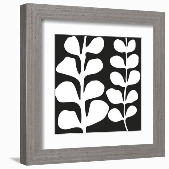 Maidenhair (white on black)-Denise Duplock-Framed Art Print