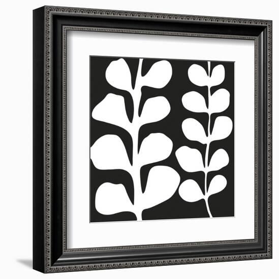 Maidenhair (white on black)-Denise Duplock-Framed Art Print