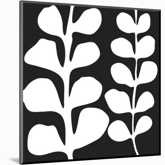 Maidenhair (white on black)-Denise Duplock-Mounted Art Print