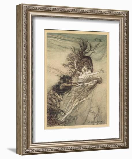 Maidens Tease Alberich-Arthur Rackham-Framed Art Print