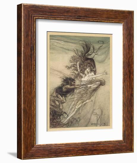 Maidens Tease Alberich-Arthur Rackham-Framed Art Print