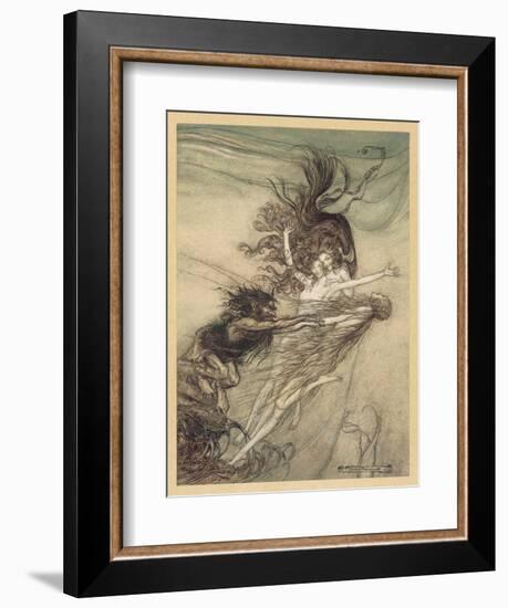 Maidens Tease Alberich-Arthur Rackham-Framed Art Print