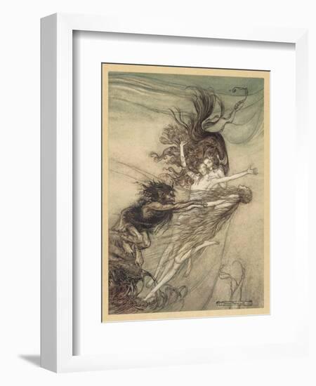 Maidens Tease Alberich-Arthur Rackham-Framed Art Print