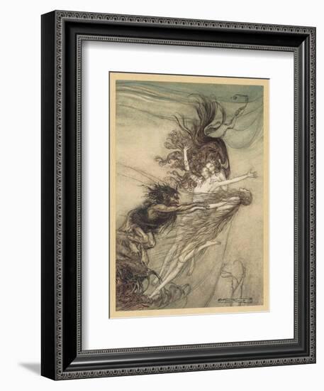 Maidens Tease Alberich-Arthur Rackham-Framed Art Print