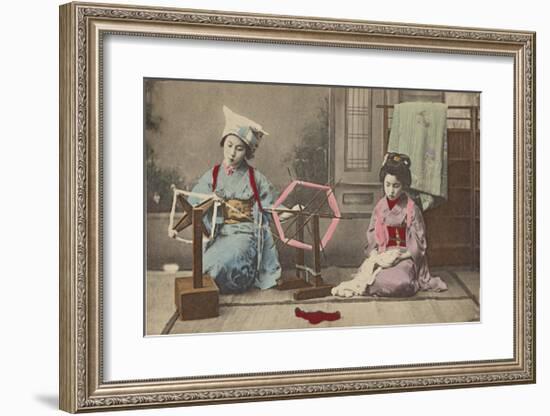 Maiko at the Spinning Wheel-The Kyoto Collection-Framed Premium Giclee Print