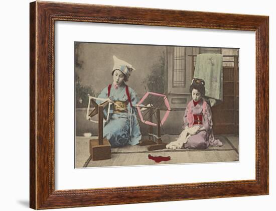 Maiko at the Spinning Wheel-The Kyoto Collection-Framed Premium Giclee Print