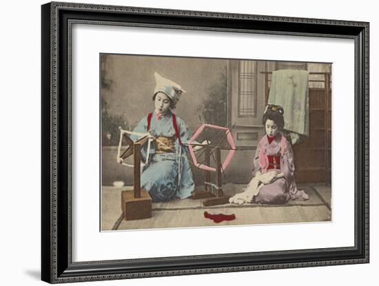 Maiko at the Spinning Wheel-The Kyoto Collection-Framed Premium Giclee Print